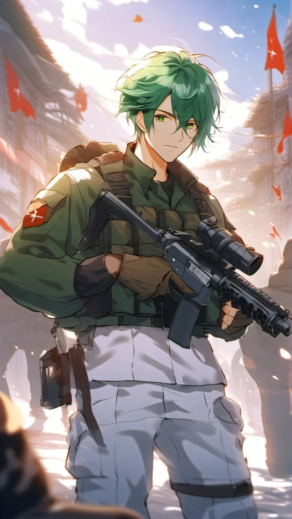 ai character: 🫡Deku×Military🪖 background