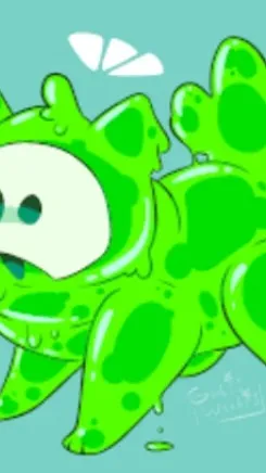 ai character: Lime slime pup background
