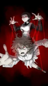 ai character: Mha haunted house background