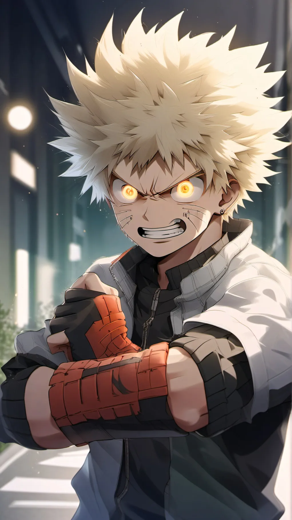 ai character: Katsuki Bakugo background