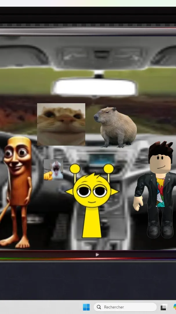 ai character: voyage en voiture background