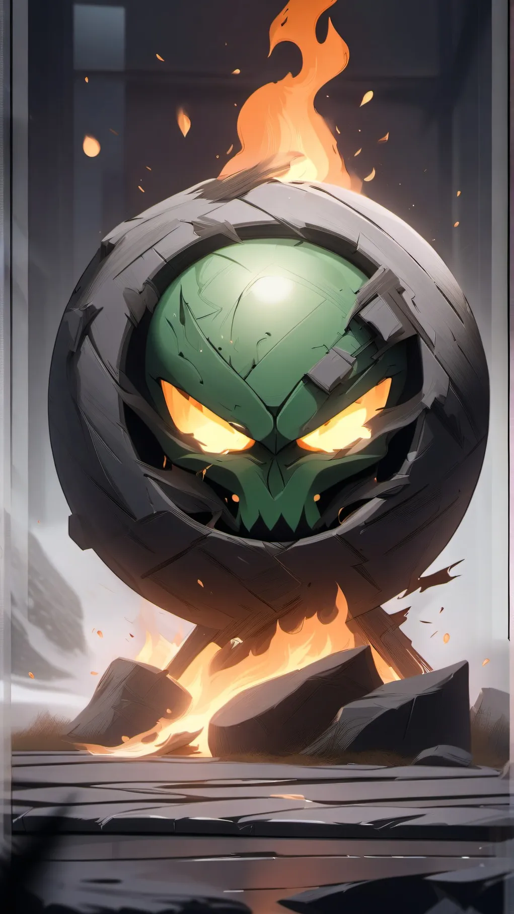 ai character: FIRE IN THE HOLE background