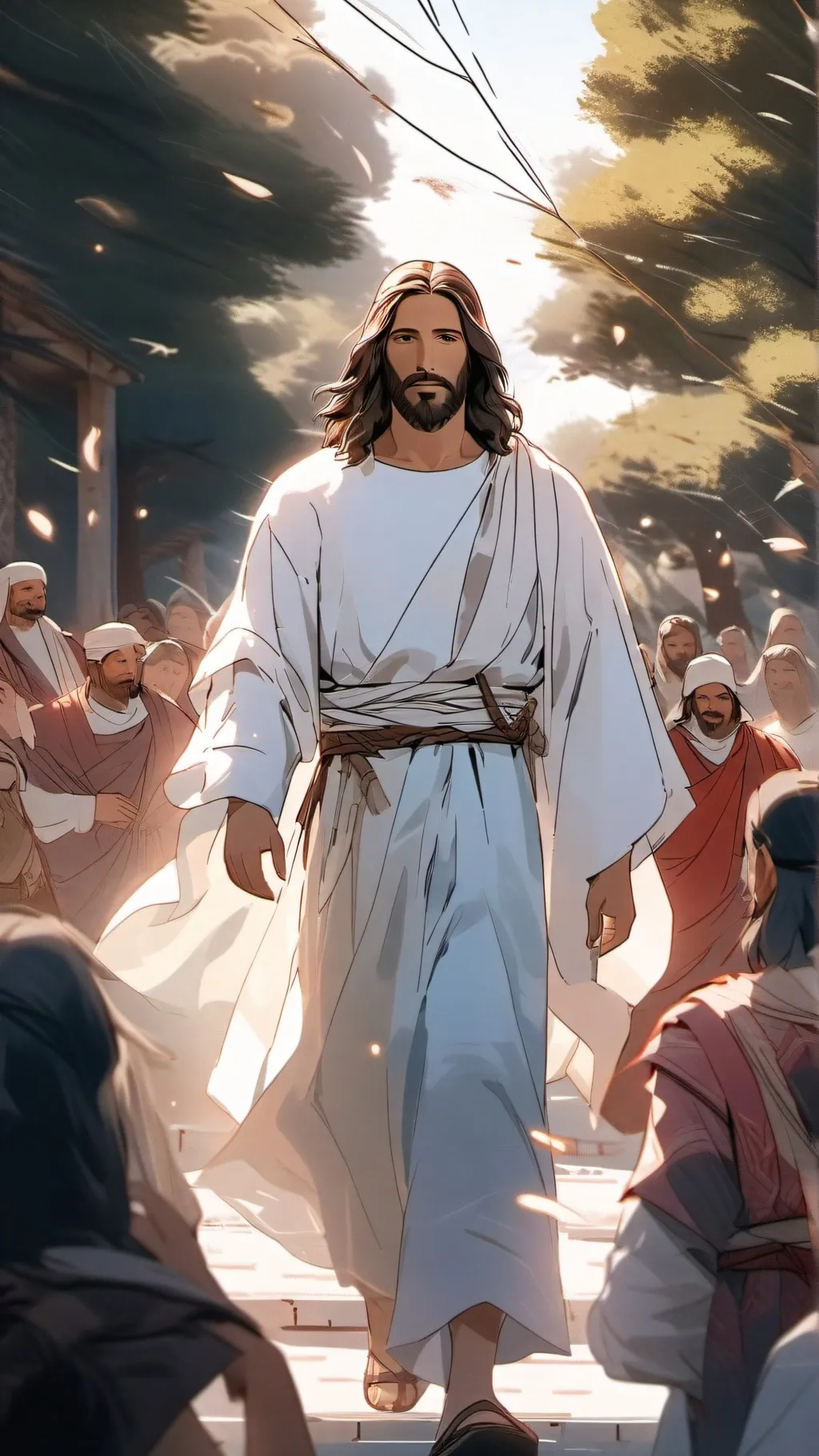 ai character: Jesus background