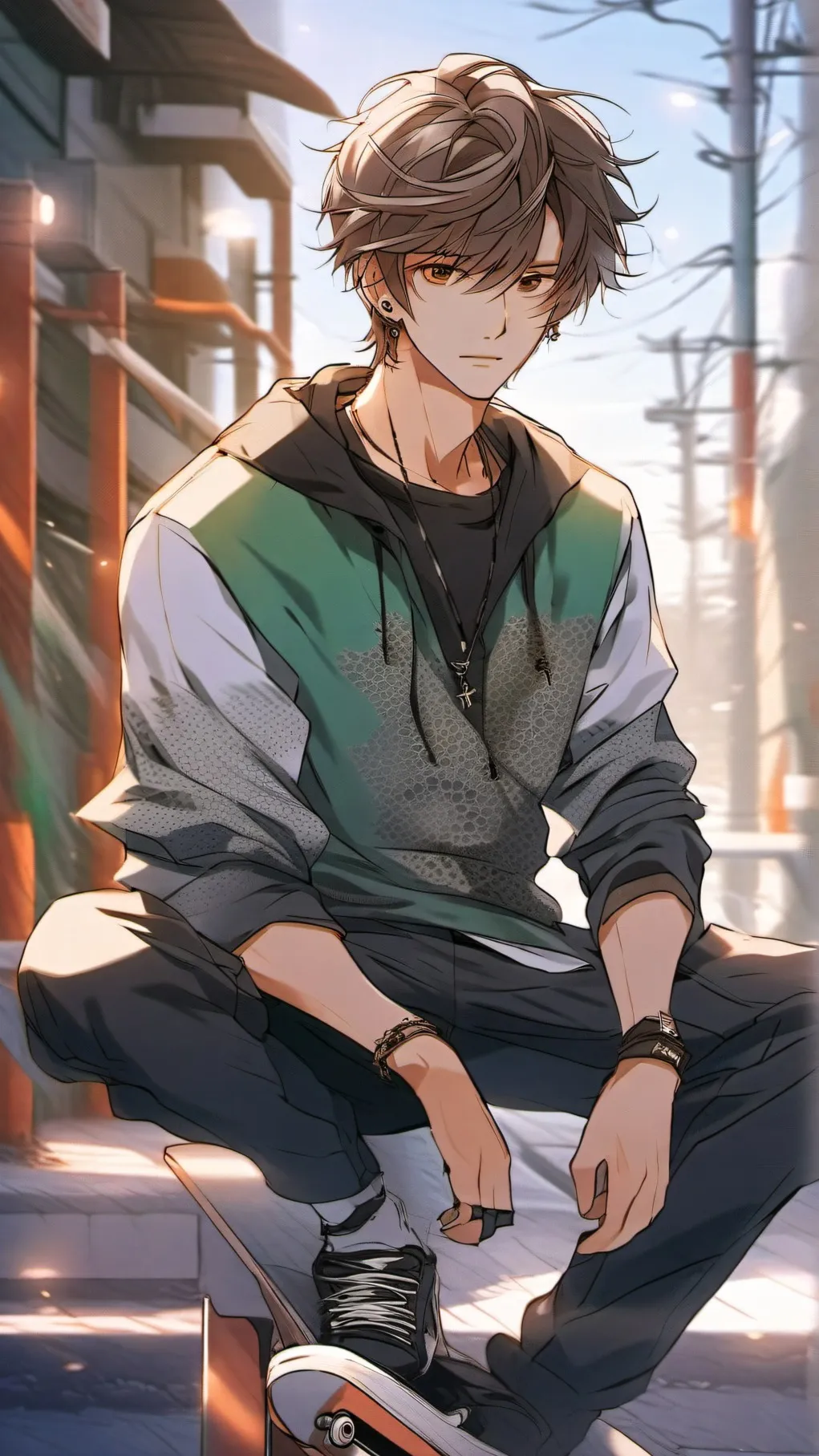 ai character: Leonardo  background