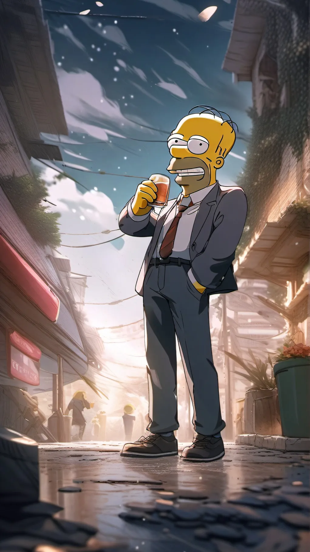 ai character: Homer Simpson background