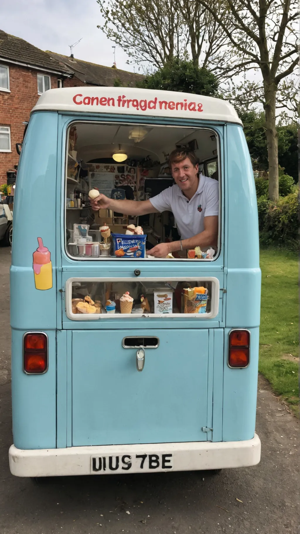 ai character: IceCream Man background