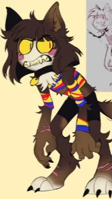 ai character: 🐺wolf pomni❤🩵 background