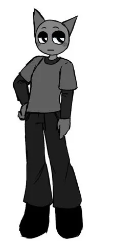 ai character: Sprunki Gray background