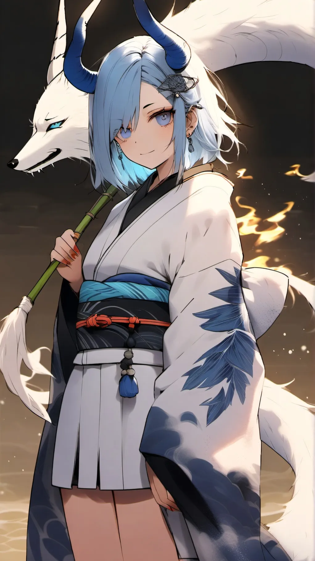 ai character: kny run away background