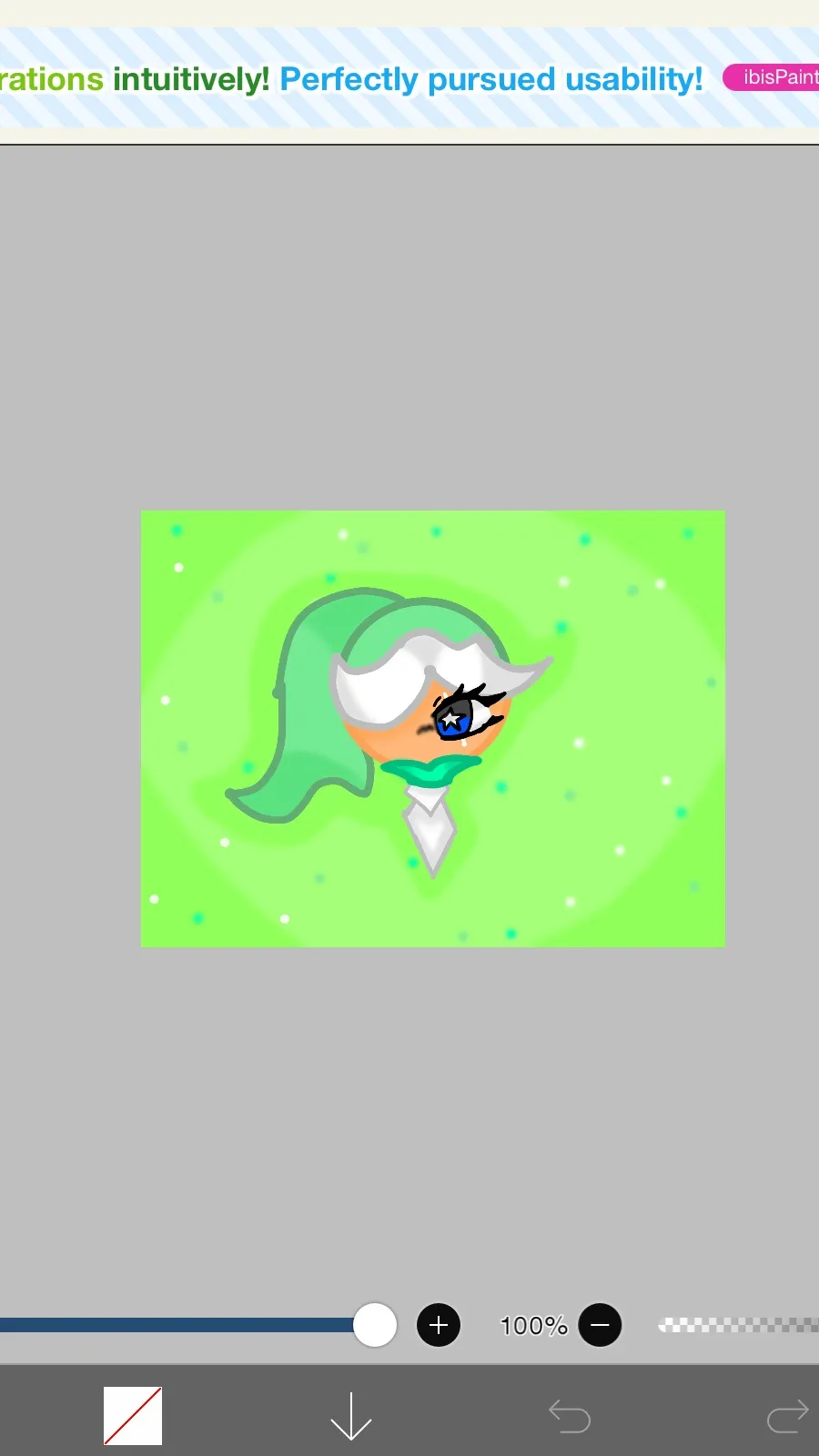 ai character: GreenCrystalCookie background