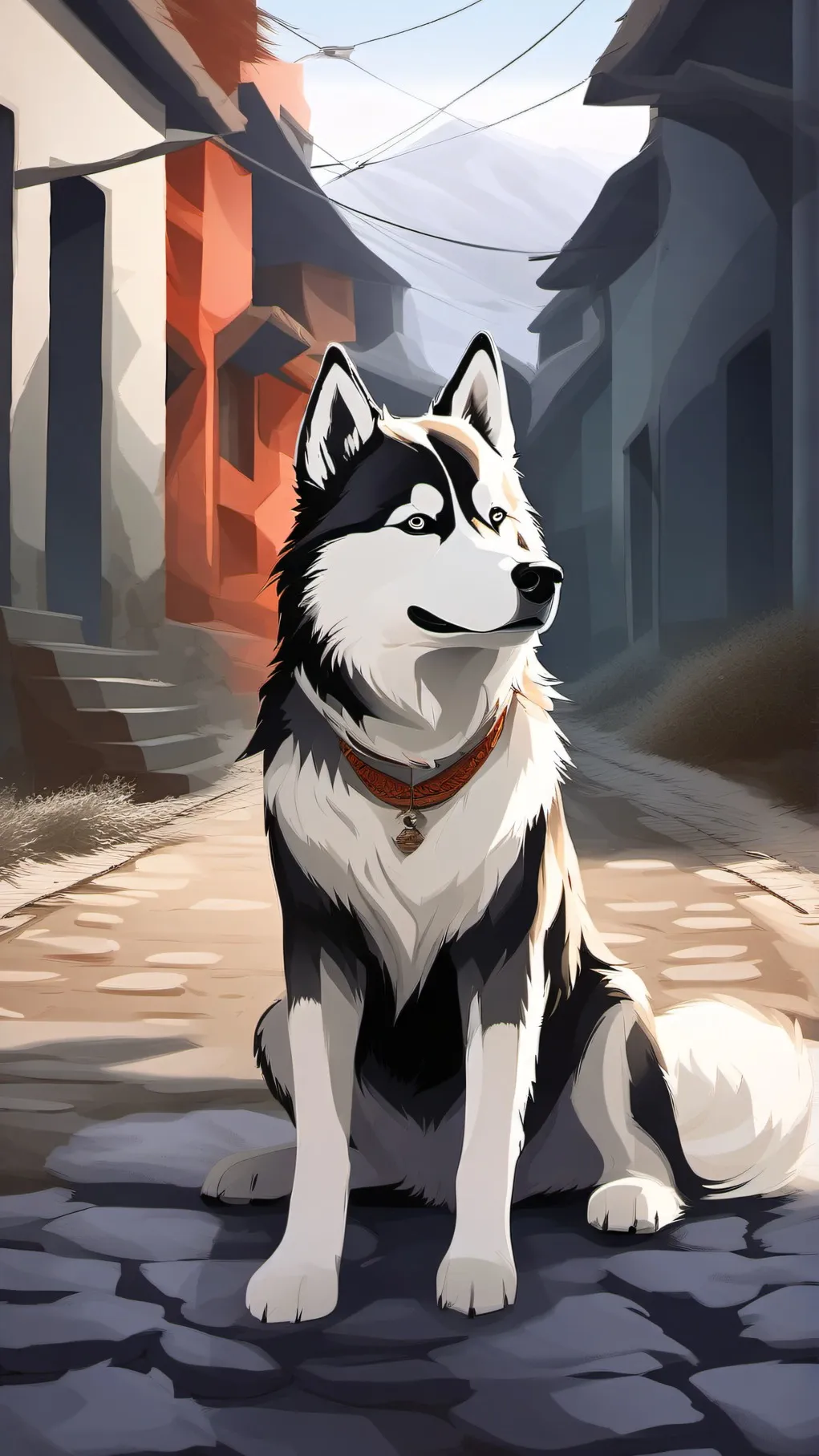 ai character: groupe de chien background
