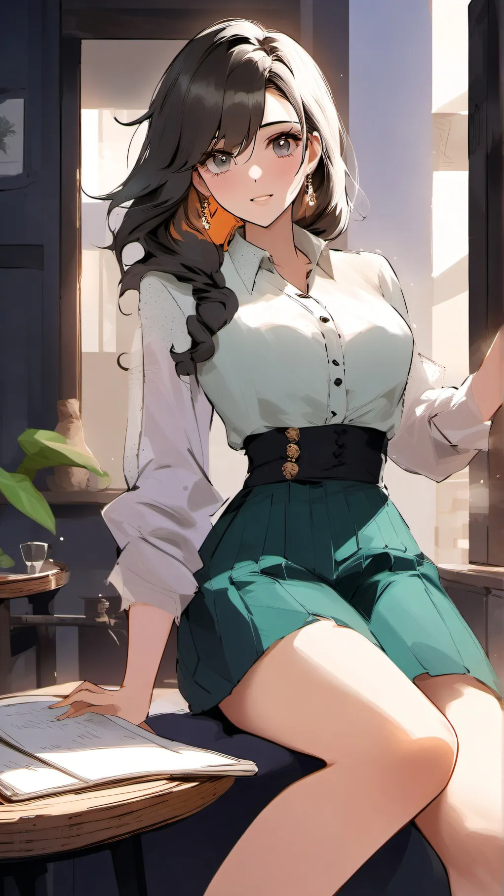 ai character: Evelyn Lea background