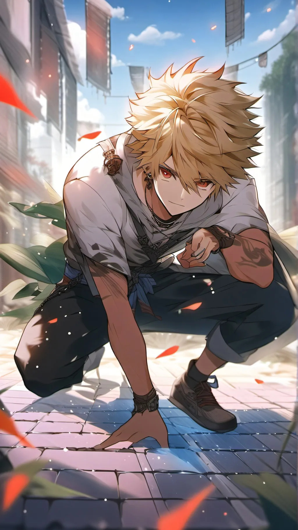 ai character: Bakugo cheats. background