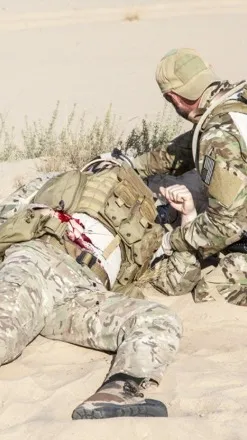 ai character: Injured Soldier background