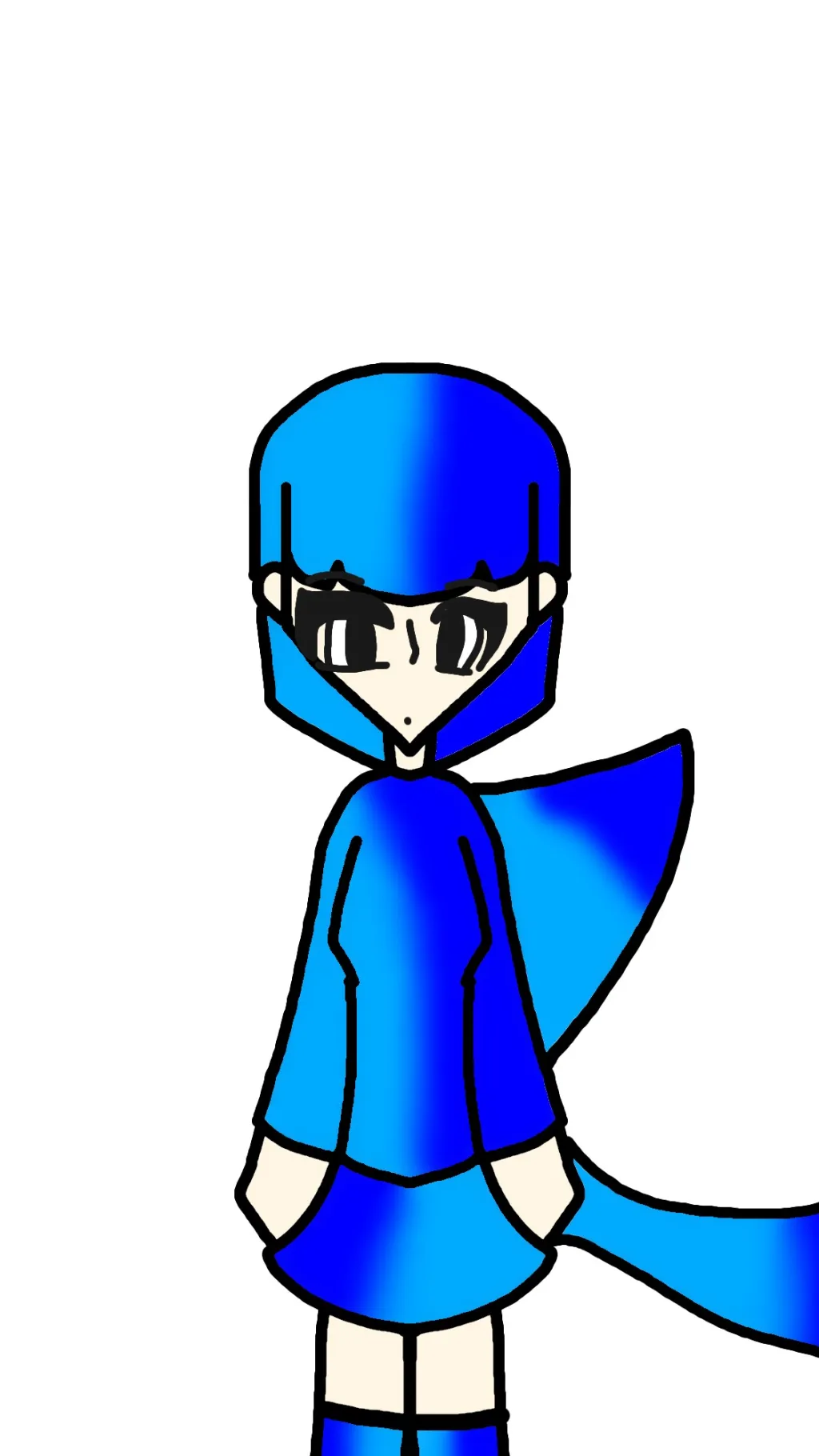 ai character: Shark blue girl background