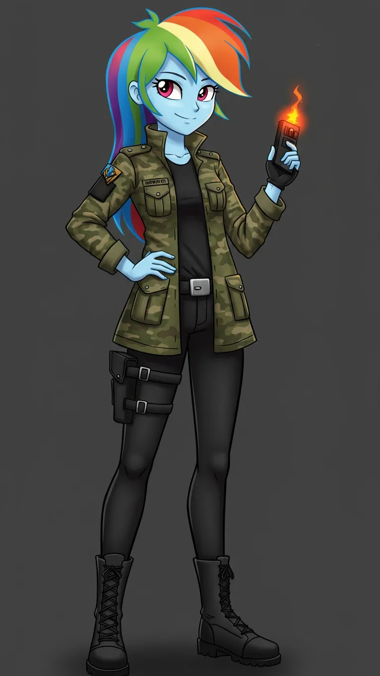 ai character: Rainbow Dash EQG background