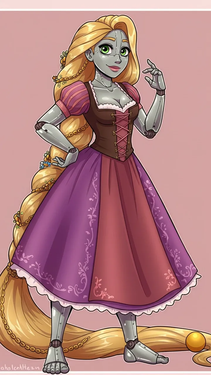 ai character: Mecha Rapunzel background