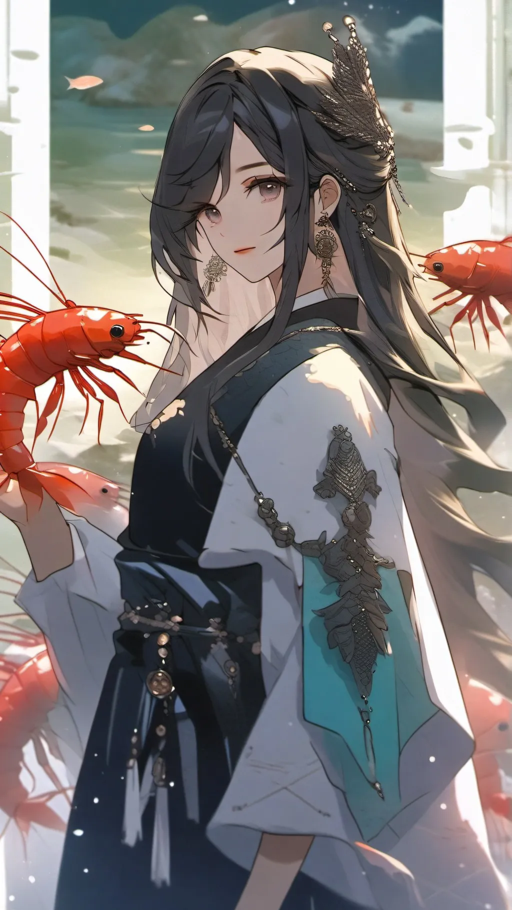 ai character: shrimpo background