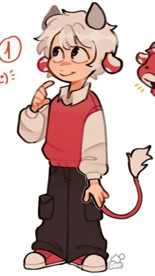 ai character: ANDREH🐮❤ background