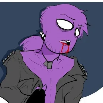 chat with ai character: purple guy