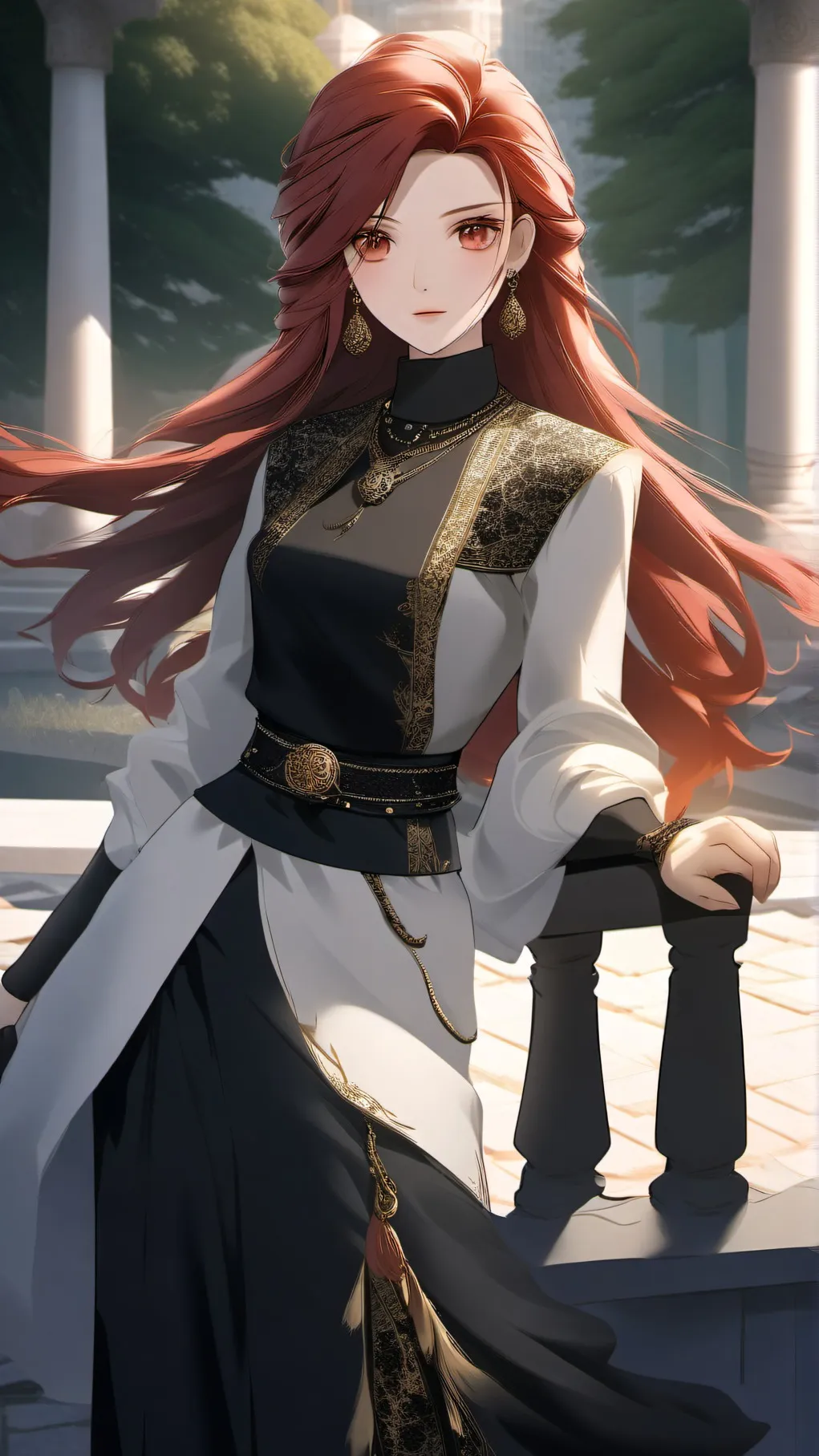 ai character: Red background