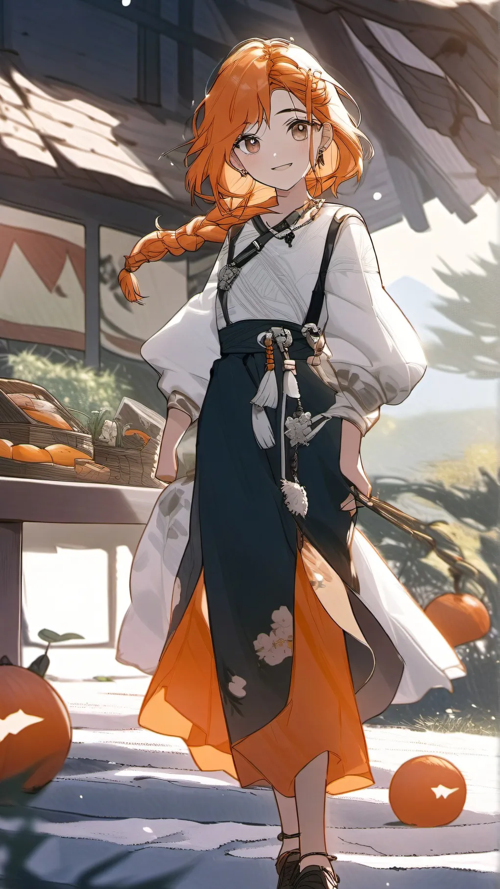 ai character: Orange  background