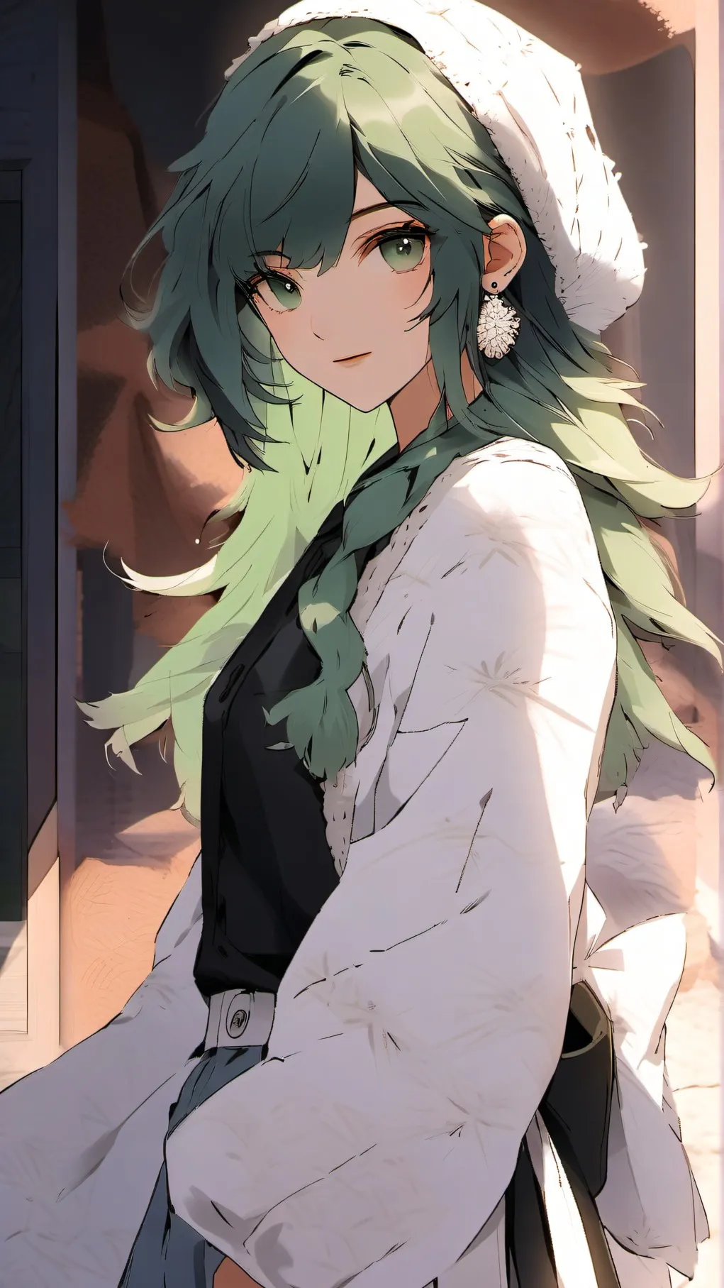 ai character: Green background