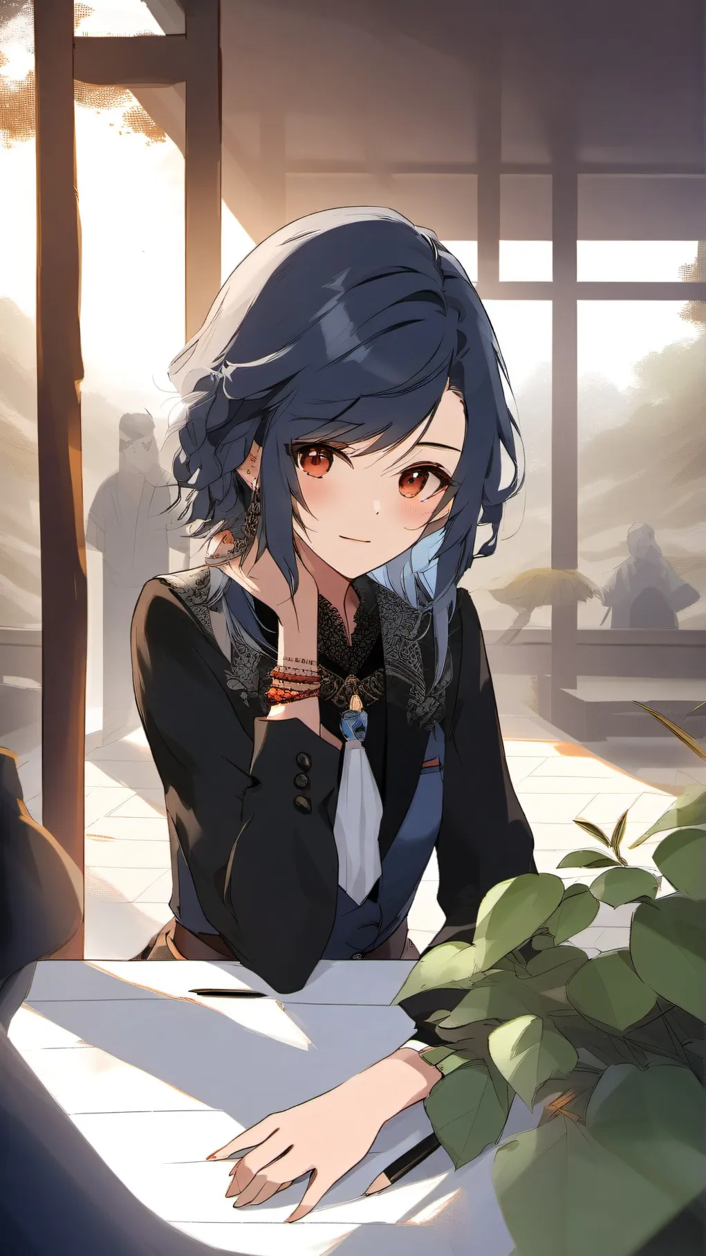 ai character: Blue  background