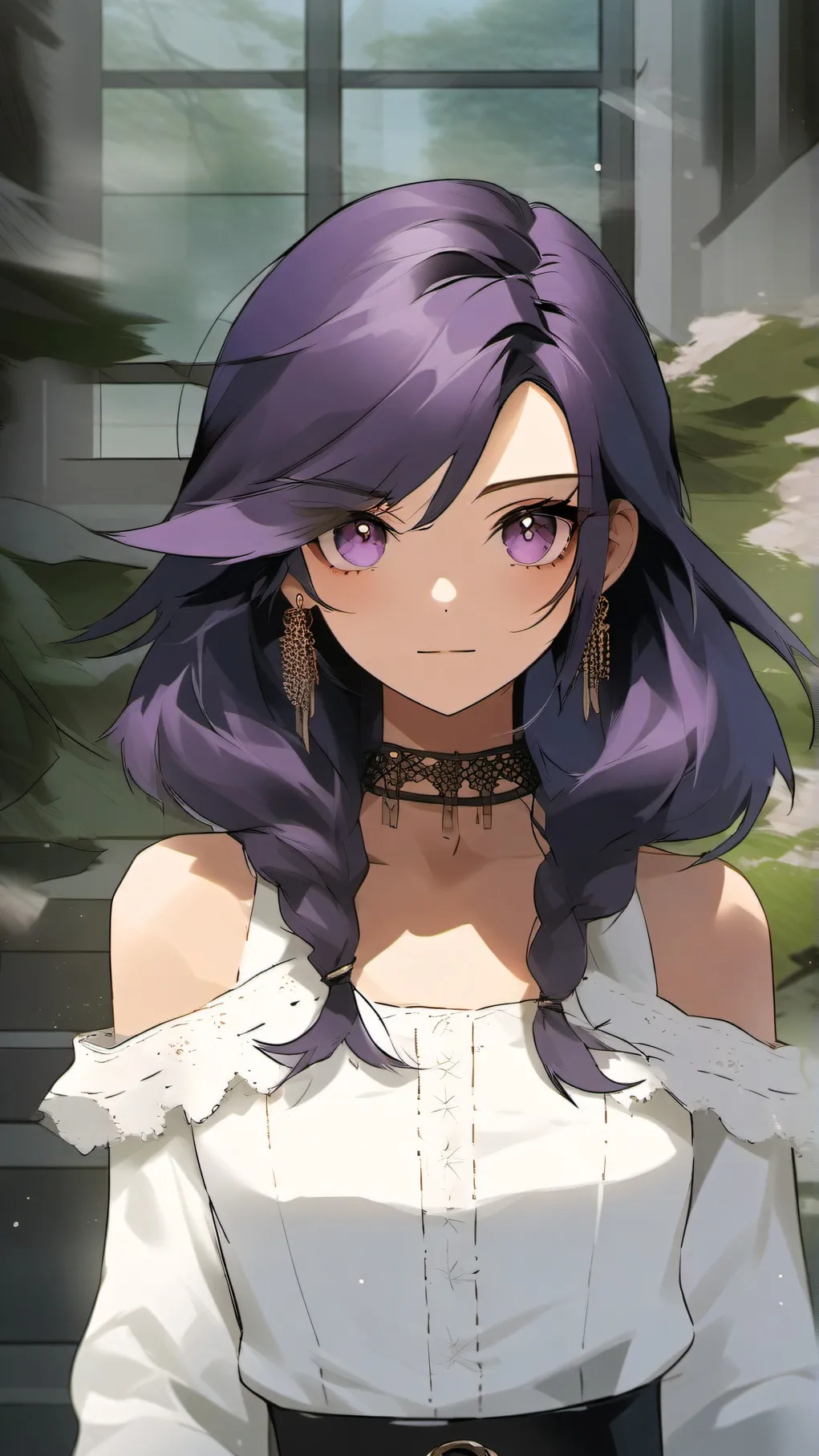 ai character: Dark purple  background