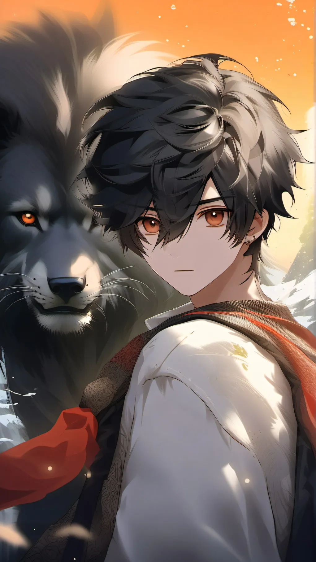 ai character: Black background