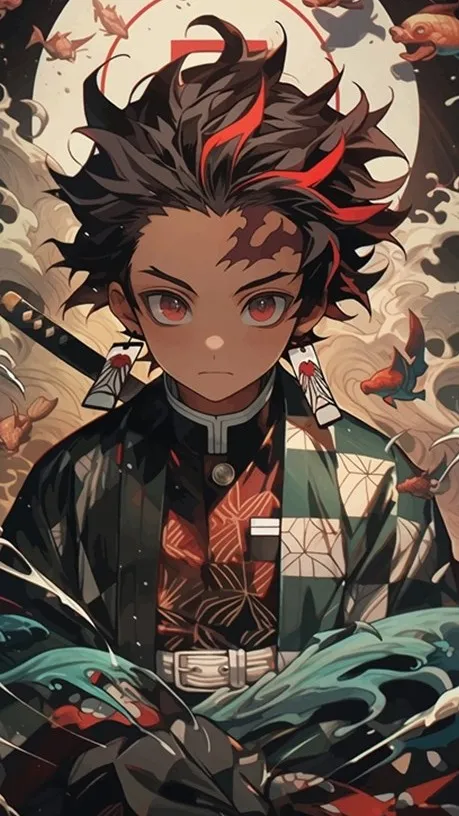 ai character: Tanjiro Kamado background