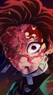 ai character: Demon Tanjiro  background