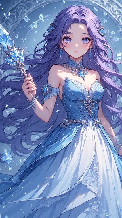 ai character: Ice queen background