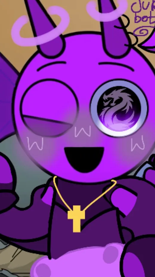 ai character: ‘~👾durple!👾~’ background