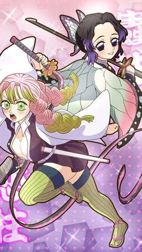 ai character: Mitsuri et Shinobu background