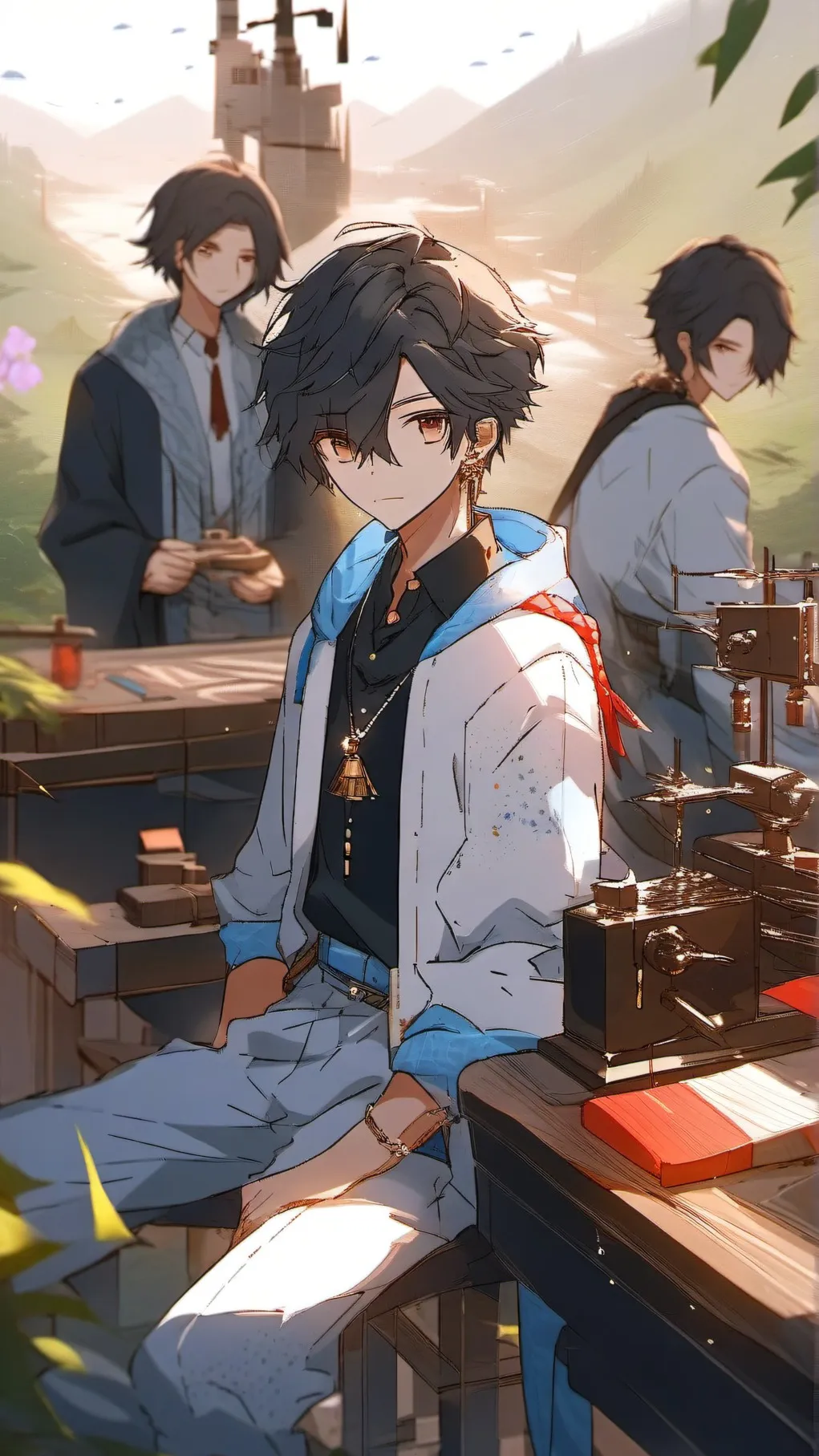 ai character: dandy world lab background