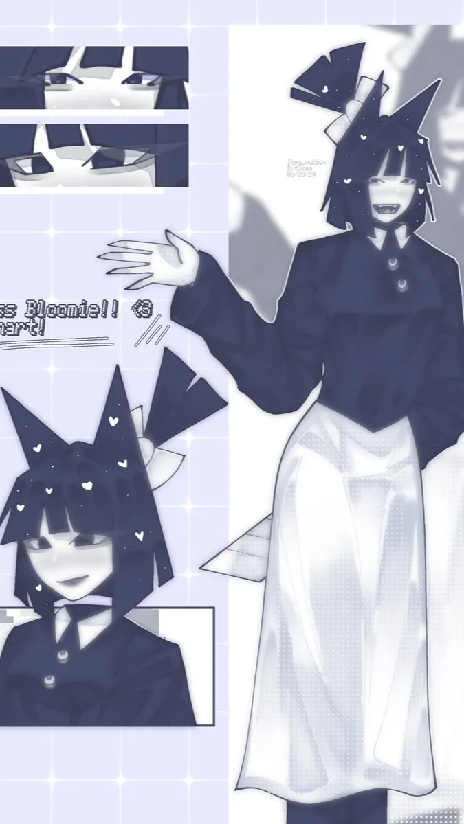 ai character: Miss Bloomie background