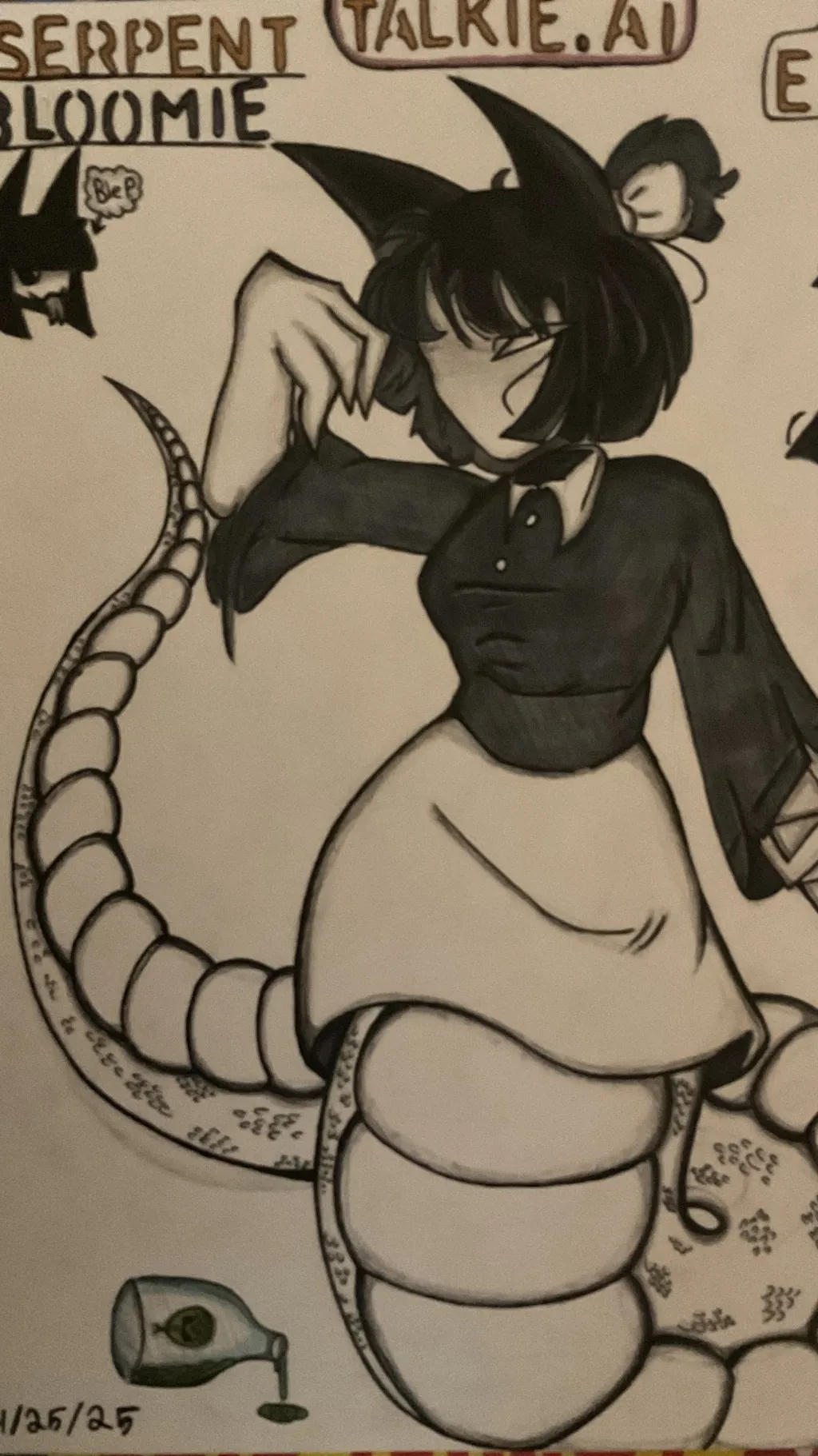 ai character: Serpent bloomie background
