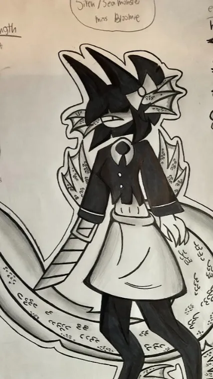 ai character: Siren Miss bloomie background