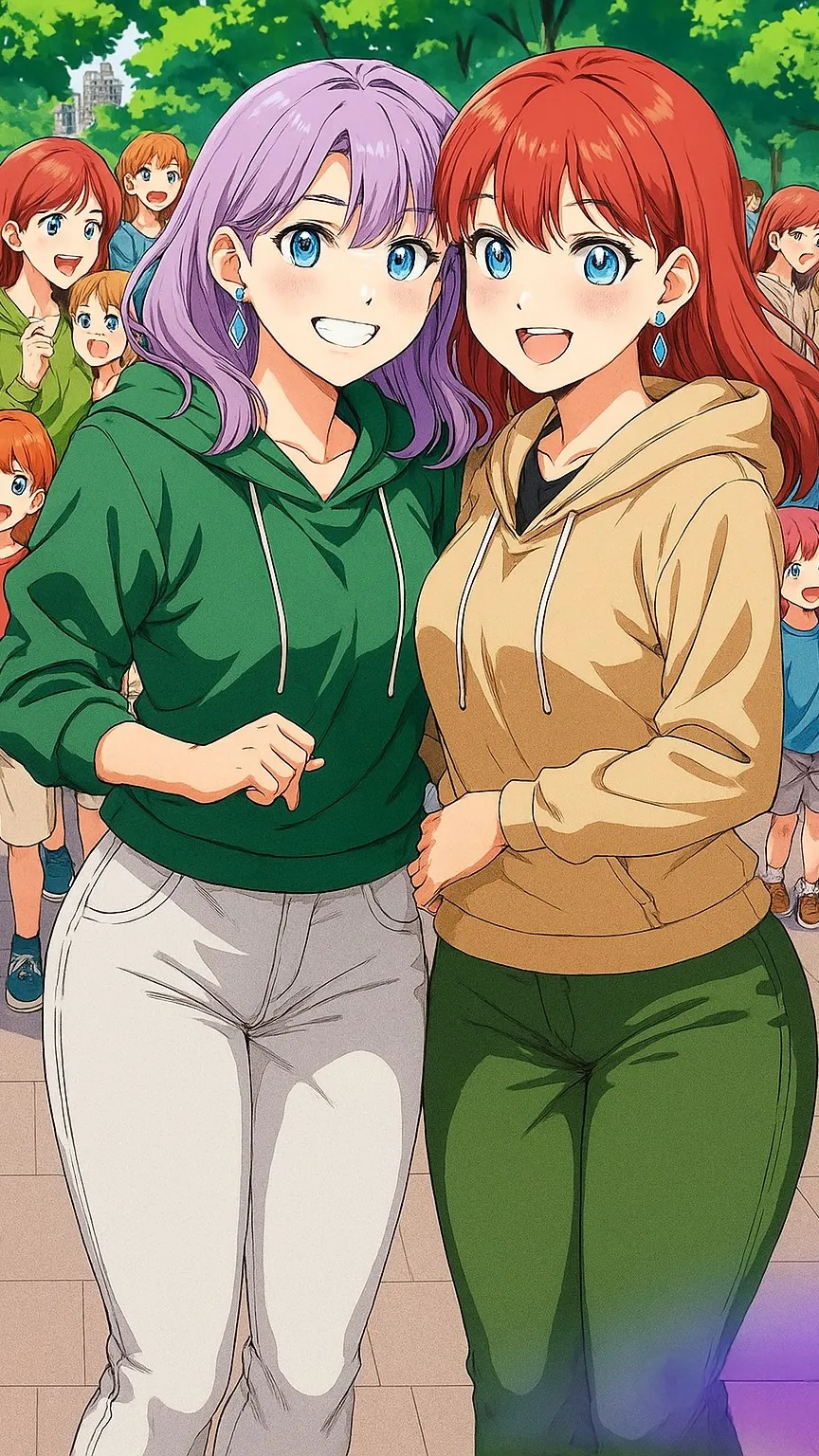 ai character: Giselle y Fran  background
