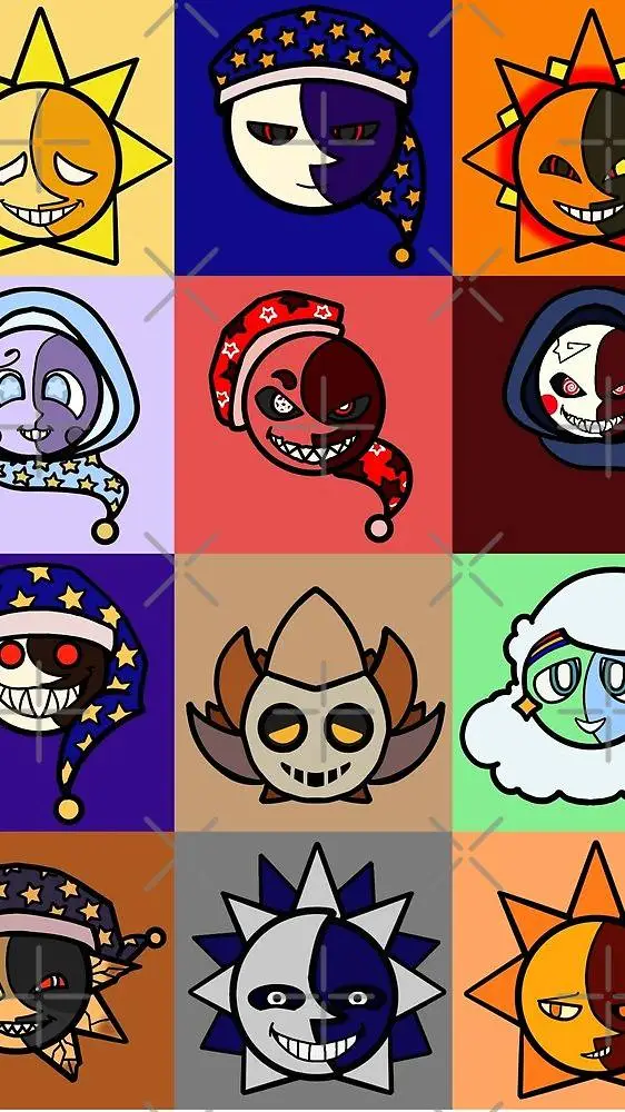ai character: Sun and moon show background