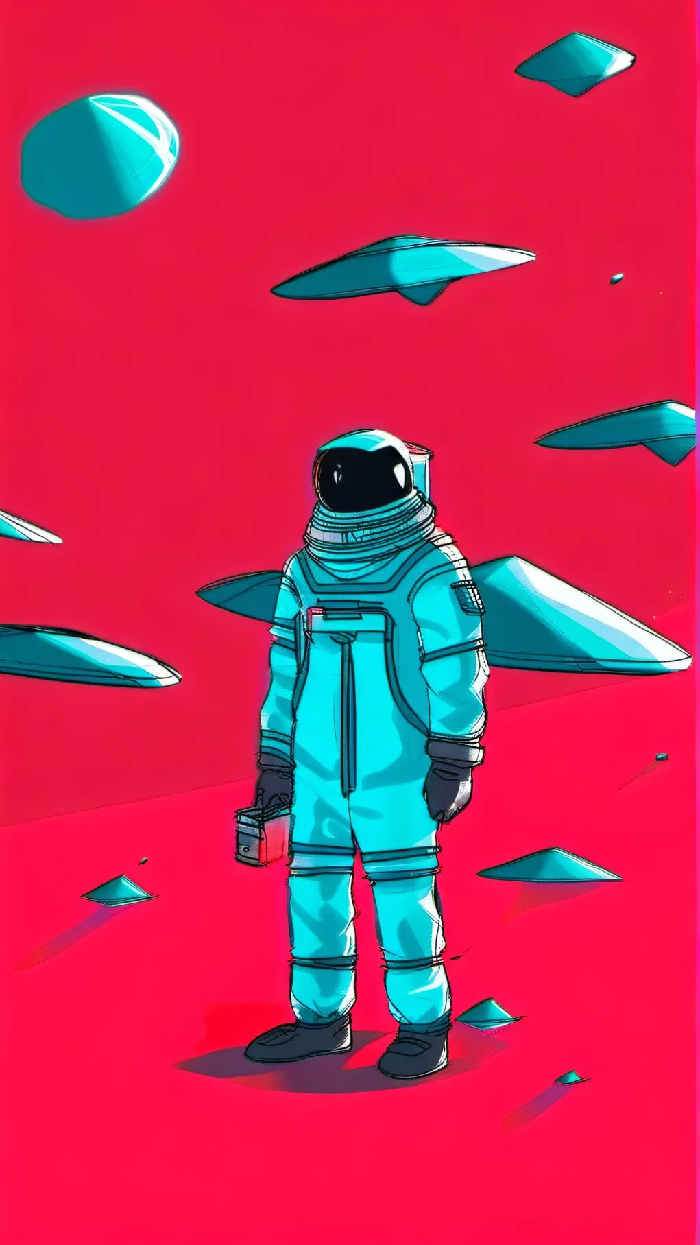 ai character: cyan background