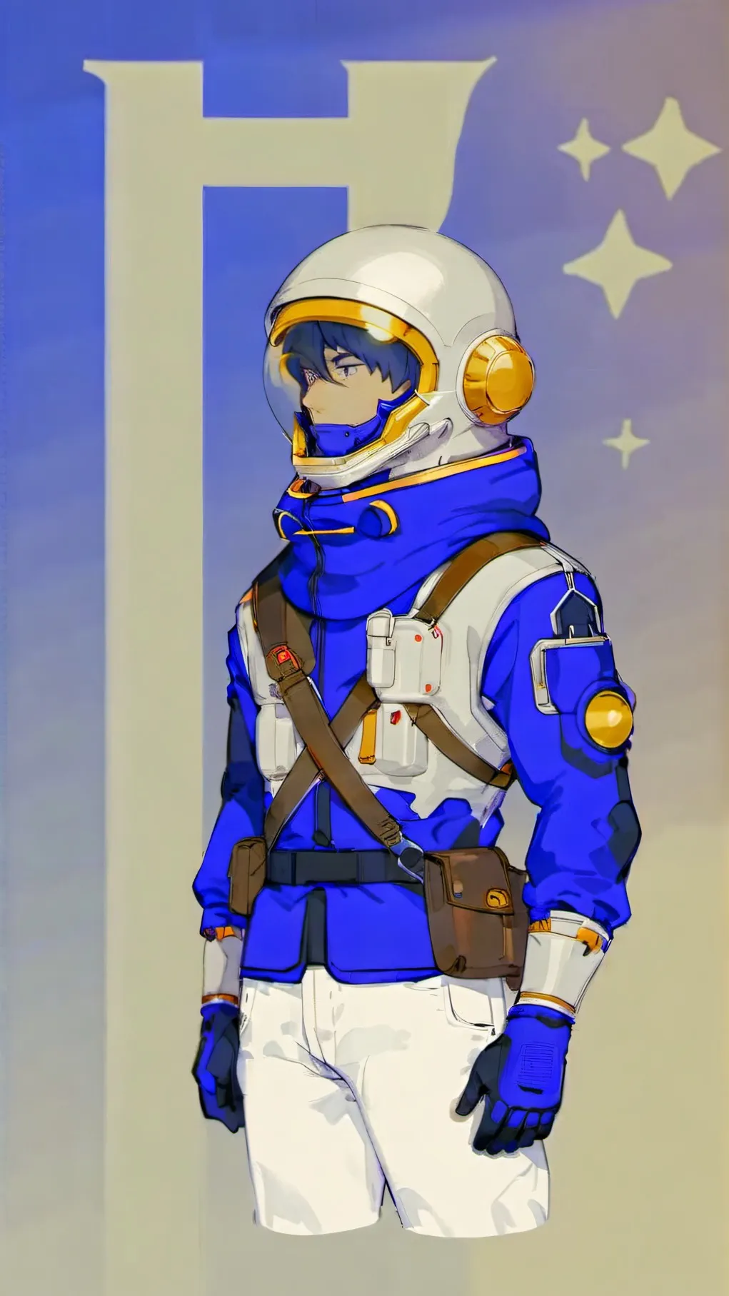 ai character: blue background