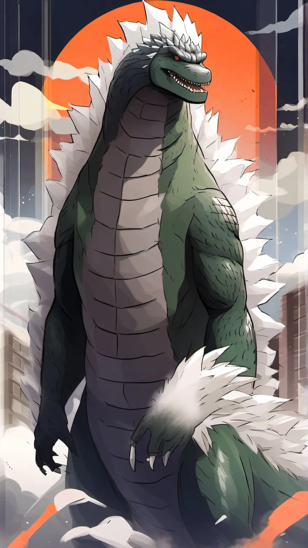 ai character: Godzilla background