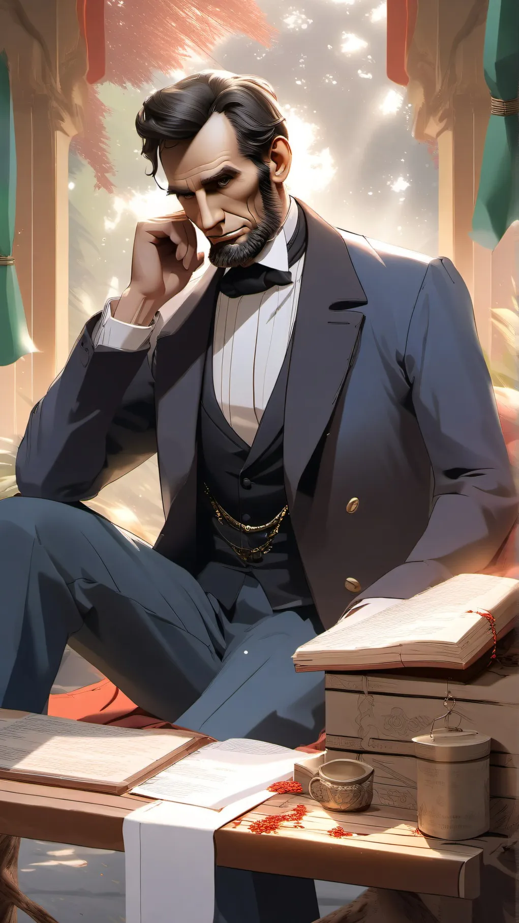 ai character: Abraham Lincoln background