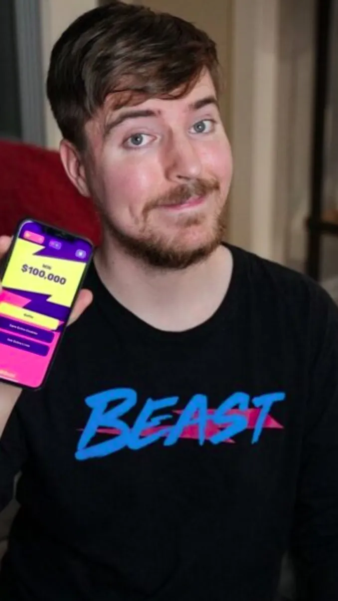 ai character: MR.beast background