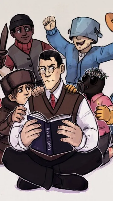 ai character: tf2 kid mercs background