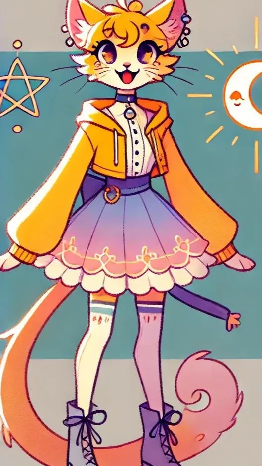 ai character: Luna the Space Cat background