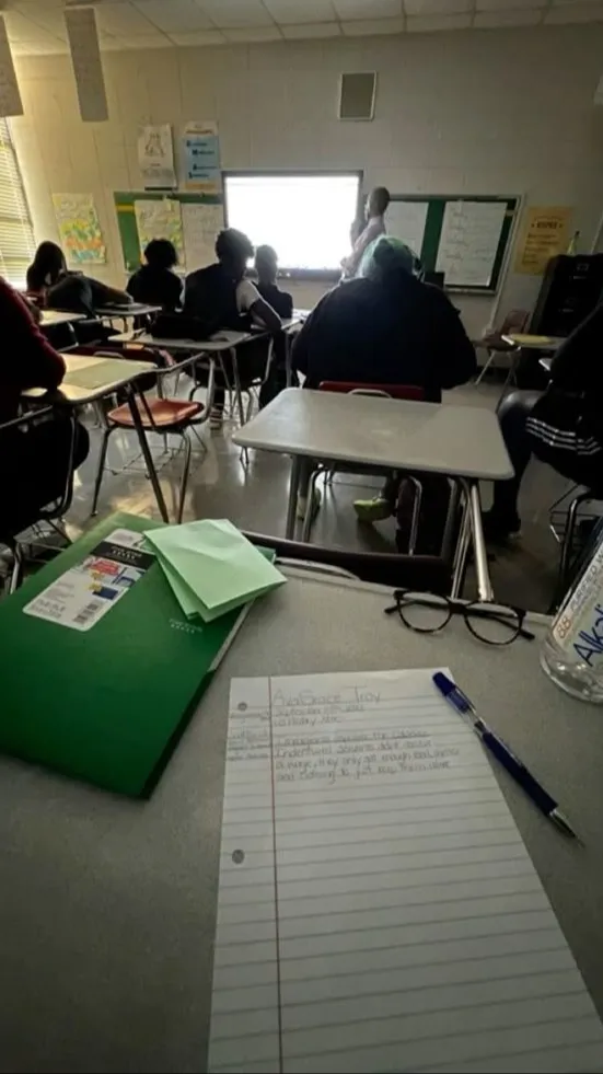 ai character: classroom background