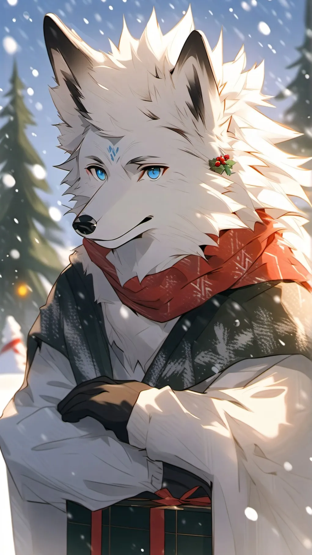 ai character: Jolly Evergreen. background